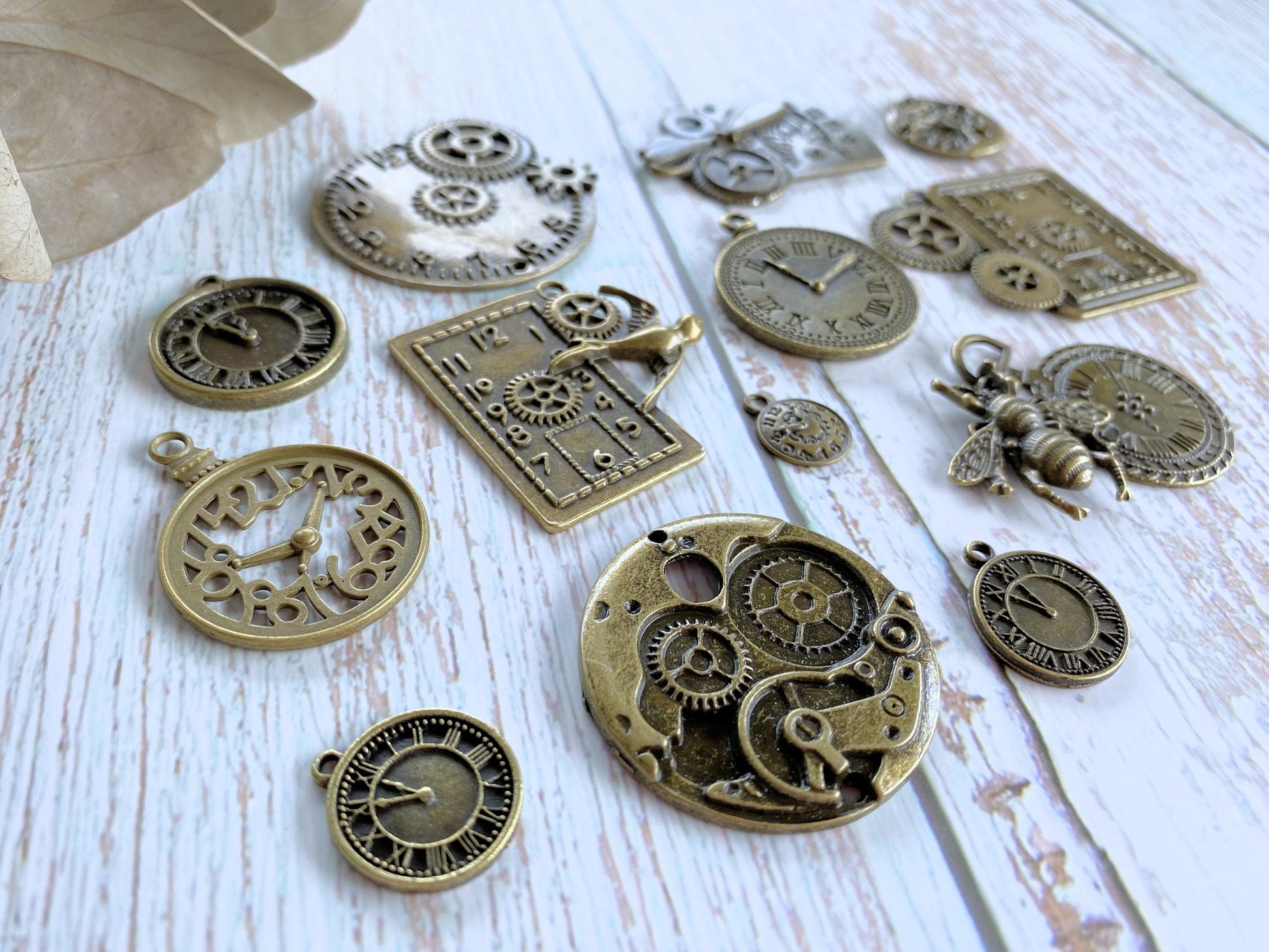 Charmed by Dragons Steampunk Watch Parts and Pieces - 1 oz - 250 Plus Pieces of Tiny Vintage Gears, Wheels, Hands, Crowns, Cogs and Stems for Jewelry and Crafts (1 oz